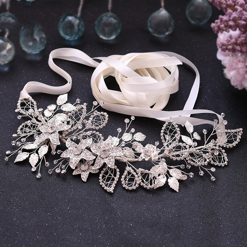 Light Luxury Alloy Flower Wedding Dress Belt