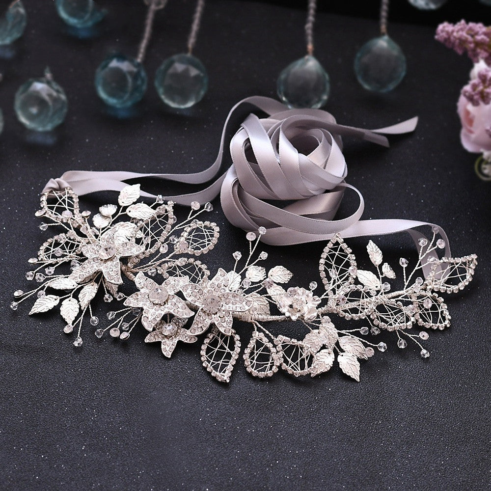 Light Luxury Alloy Flower Wedding Dress Belt
