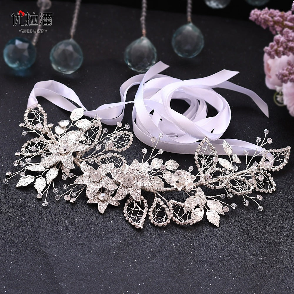 Light Luxury Alloy Flower Wedding Dress Belt