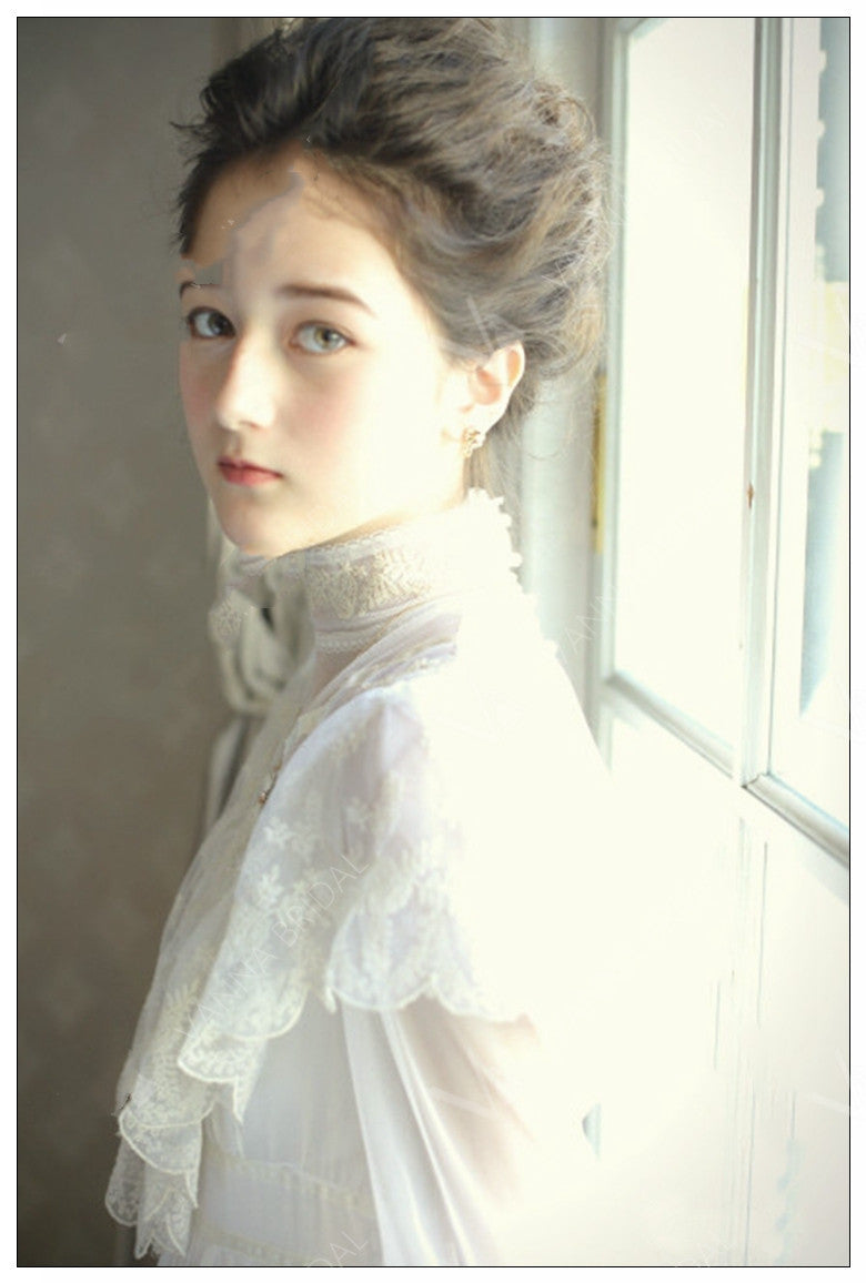 Photo Light Wedding Birthday Annual Party Evening Dress Long Sleeve Lace Long Skirt