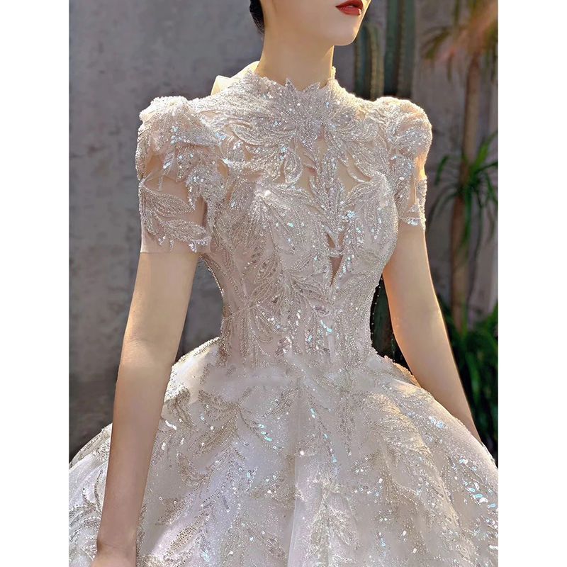 Retro Wedding Dress Style Main Yarn New Bridal French Slimming Small Man