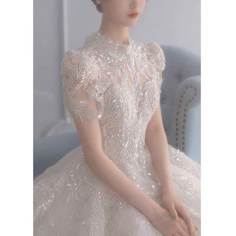 Retro Wedding Dress Style Main Yarn New Bridal French Slimming Small Man