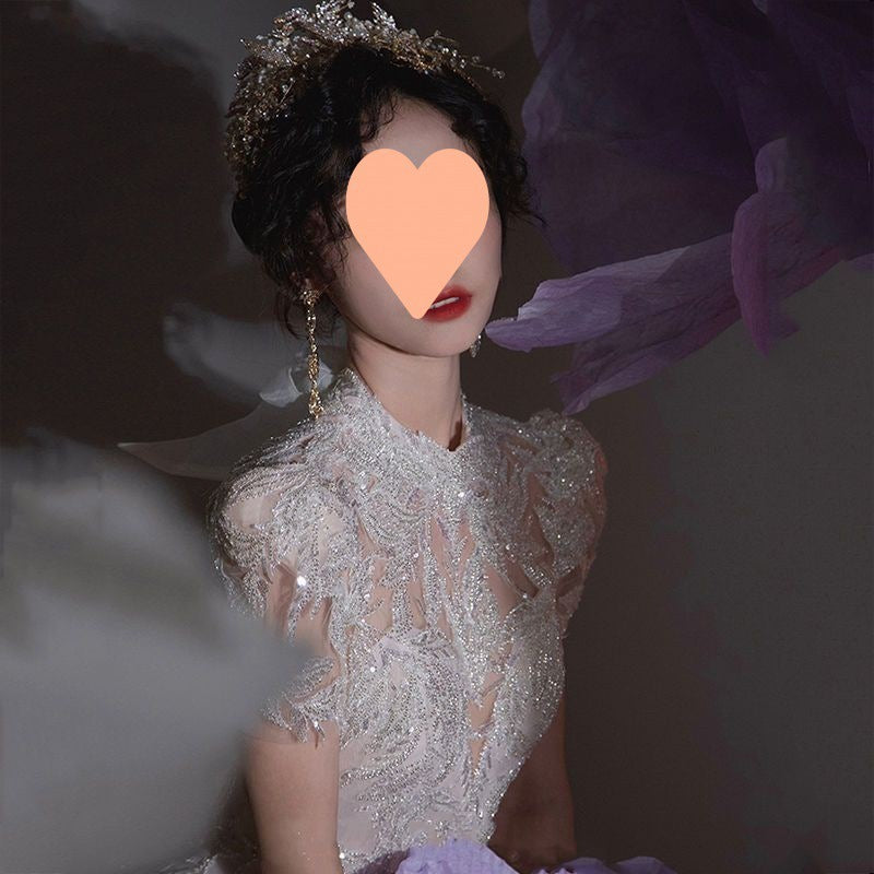 Retro Wedding Dress Style Main Yarn New Bridal French Slimming Small Man