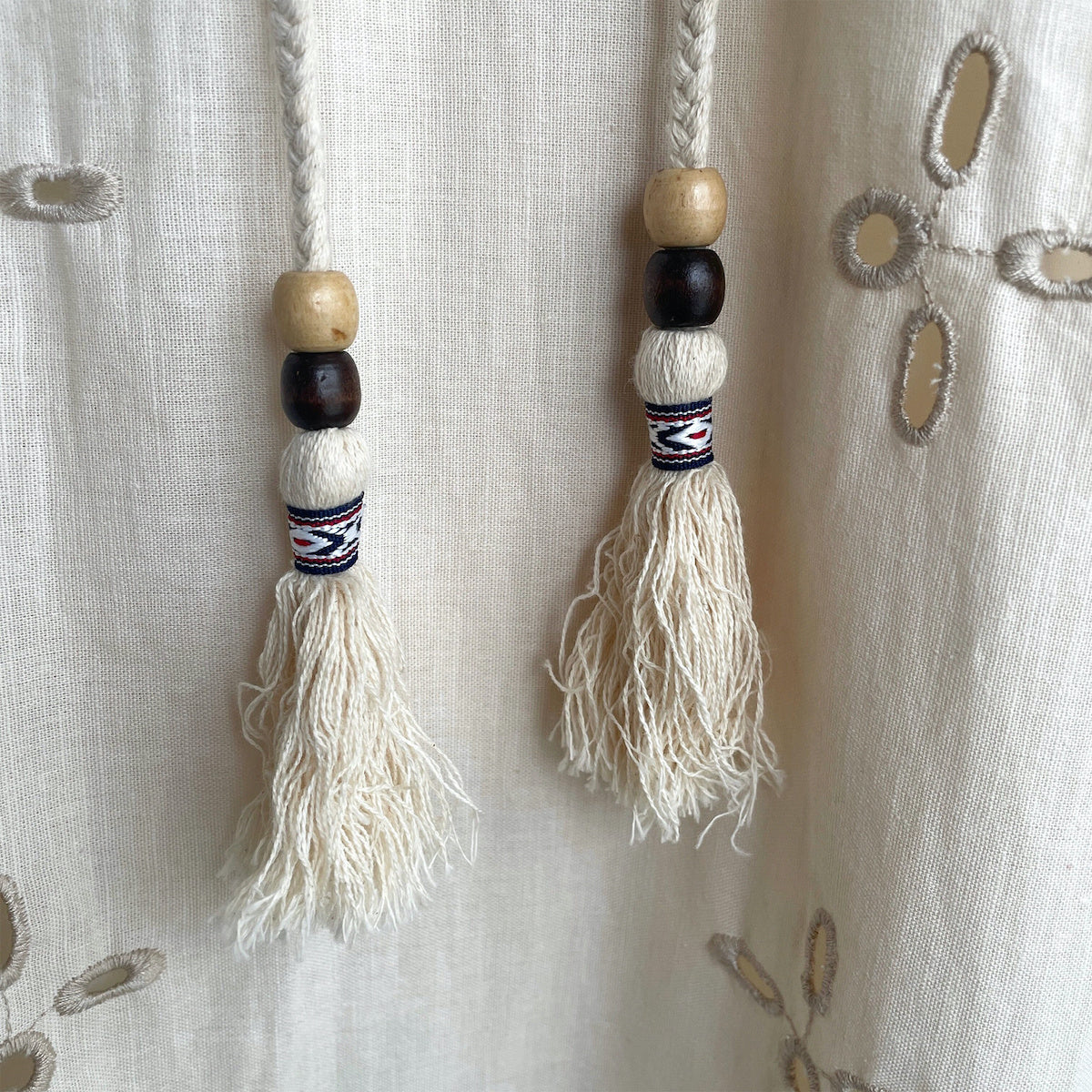 Retro Ethnic Travel Holiday Embroidered Long Dress, Hollow White Embroidered Dress, Linen V-neck Dress, Cotton Summer Cloth, Boho Maxi Dress (China)