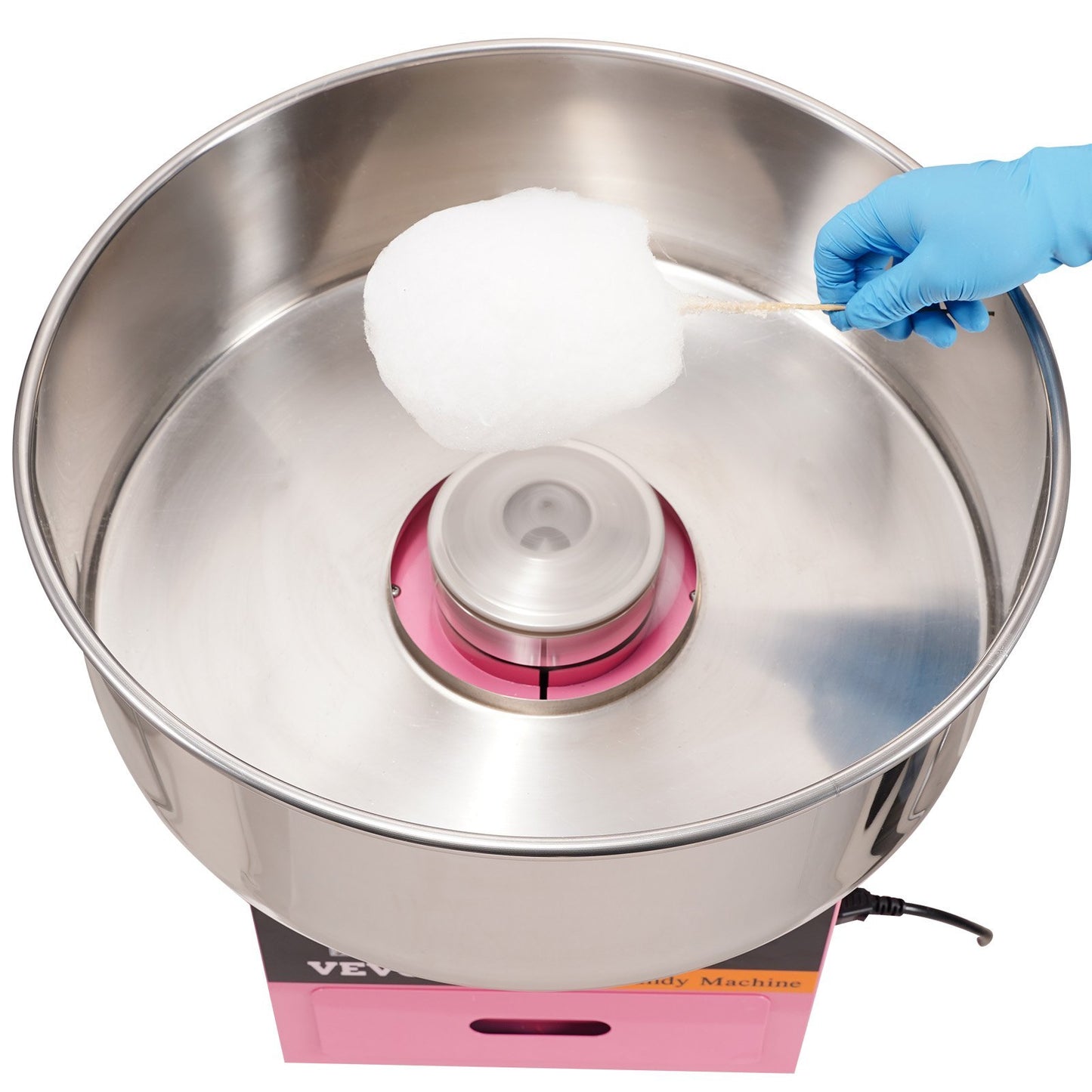 VEVOR Electric Cotton Candy Machine, 1000W Candy Floss Maker, Commercial Cotton Candy Machine With Stainless Steel Bowl, Sugar Scoop, And Drawer, Perfect For Home Kids Birthday, Family Party Pink
