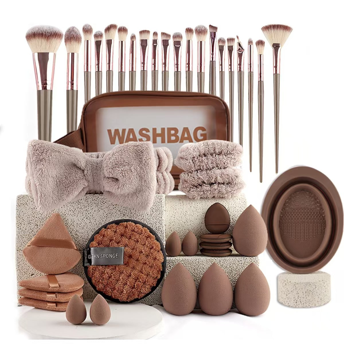 40pcs Beauty Tools Major Combination Suit Face Wash Makeup Full Set