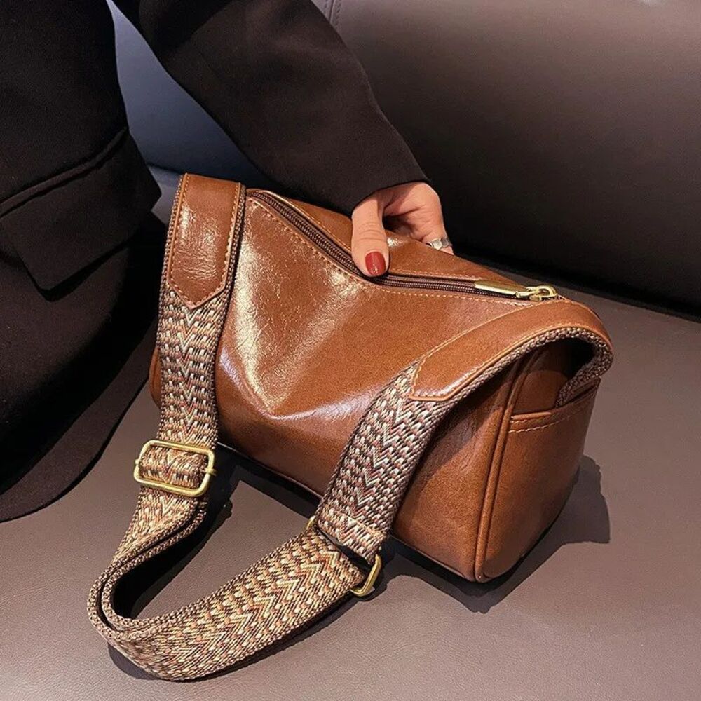 Handbags For Women Shoulder Tote Work Bags Vintage PU Leather Boston Women Small Handbag And Purse Fashion Designer Crossbody Bag Female Casual Travel Pillow Shoulder Bag (China)