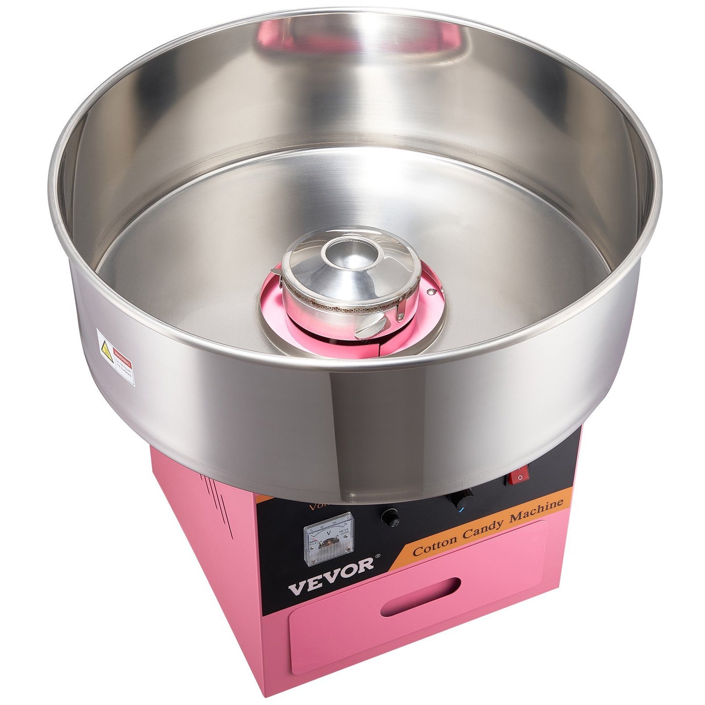 VEVOR Electric Cotton Candy Machine, 1000W Candy Floss Maker, Commercial Cotton Candy Machine With Stainless Steel Bowl, Sugar Scoop, And Drawer, Perfect For Home Kids Birthday, Family Party Pink