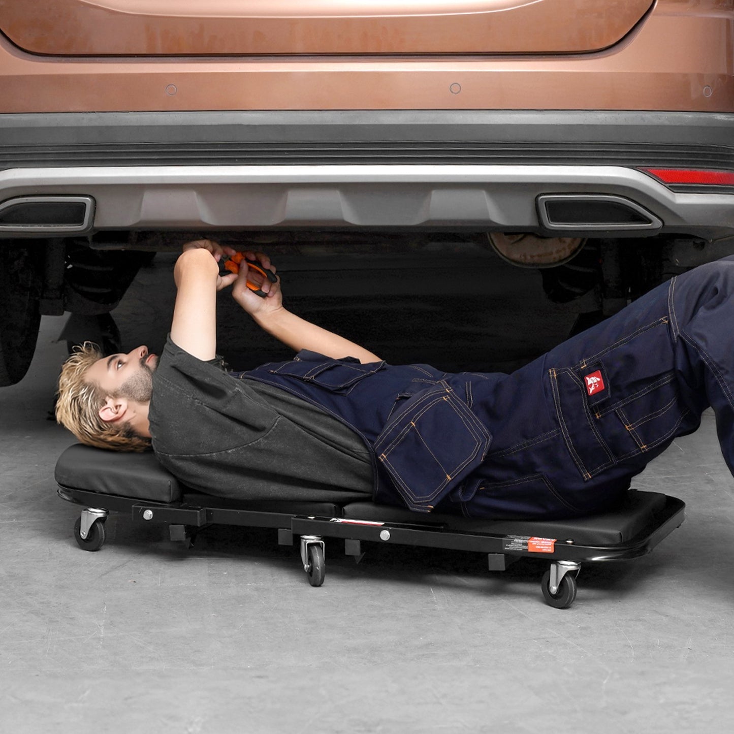 40 In Foldable Z Garage Creeper Mechanic Creeper Stool 450 Lbs Capacity