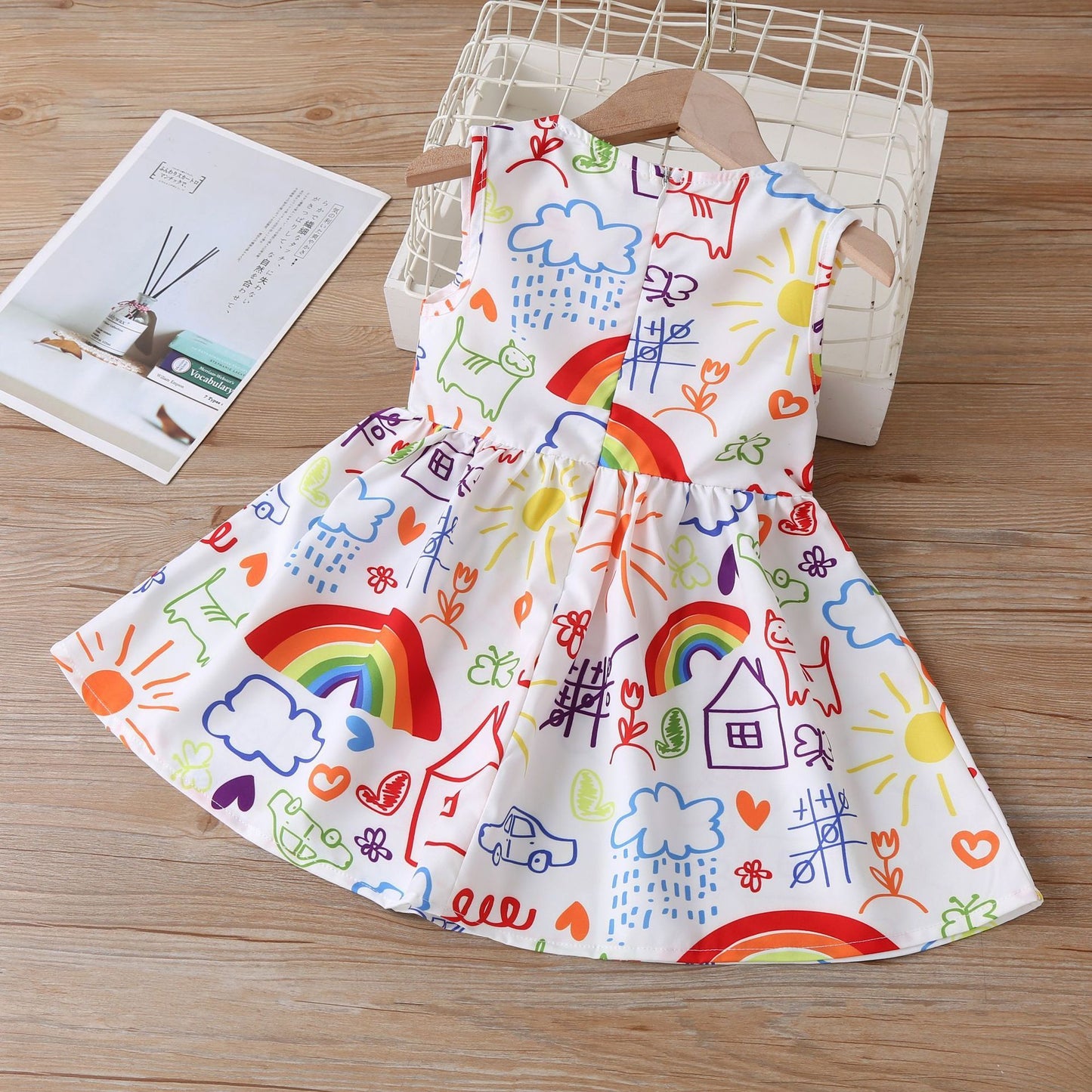 Girls Summer Cute Doll Collar Breathable Cotton Dress