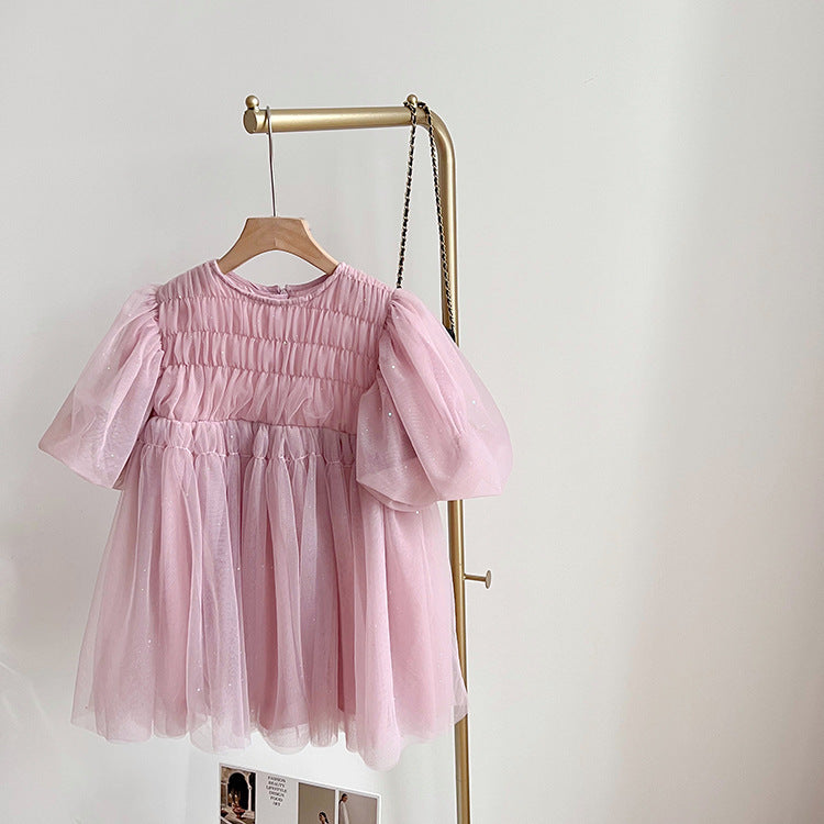 Children's Bling Shiny Puffy Yarn Dream Princess Dress