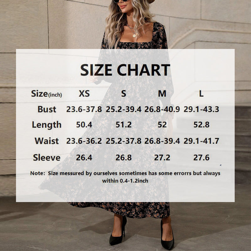 Women's Square Neck Floral Dress Puff Sleeve Backless Maxi Dress With Smocked Waist For Spring And Summer