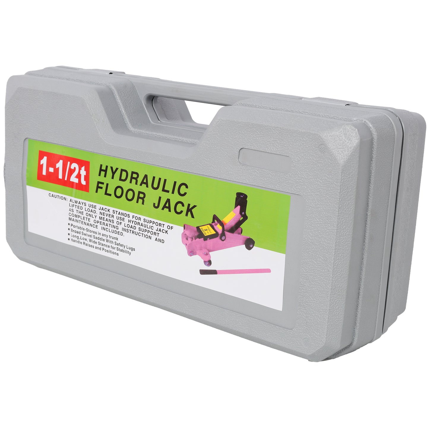1.5 Ton Low Profile Hydraulic Trolle,Steel Racing Floor Jack,Lifting Range 5-11.8, With Plastic Case,Pink Color
