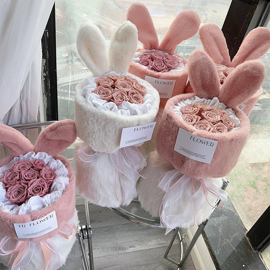 Eternal Flower Small Fragrant Rabbit Ear Rose Bouquet