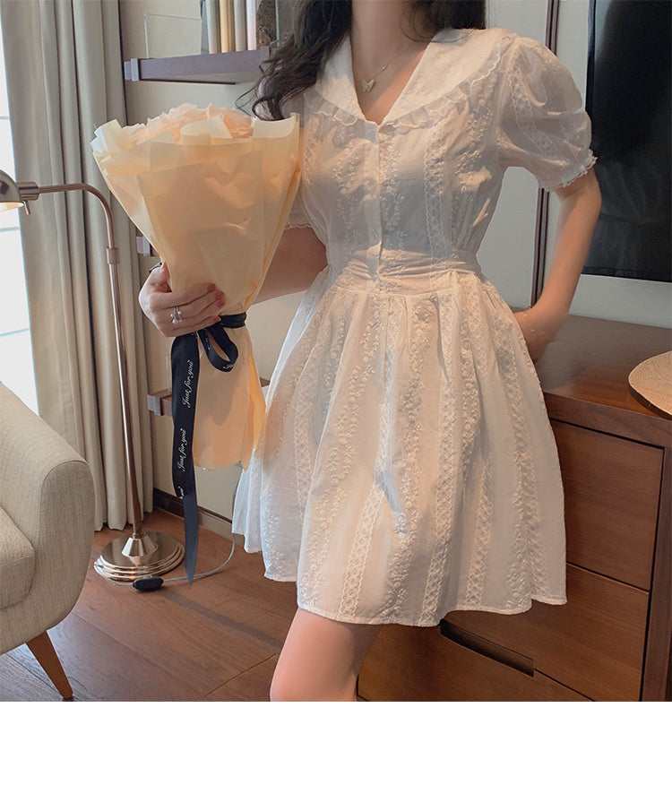 Lace Edge Doll Collar Temperament Dress Women