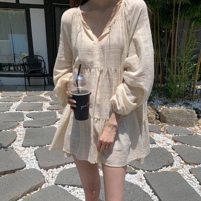 Women's Summer Sunscreen Jacquard Cover Meat Doll Dress