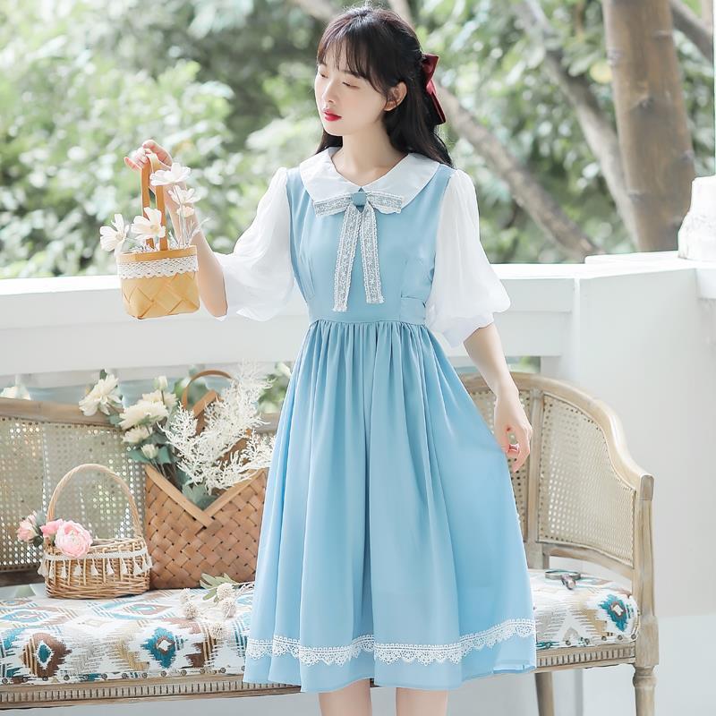 Women's French Retro Doll Collar Mori Hepburn Dress