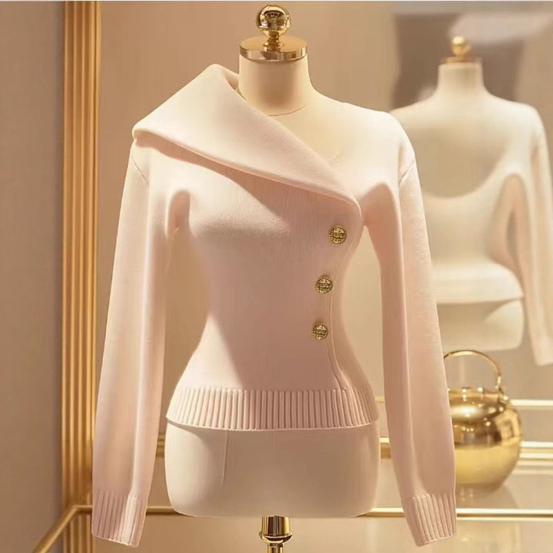 Women's One Off Shoulder Y2K Blouse, Long Sleeve Slim Fit Elegant Top