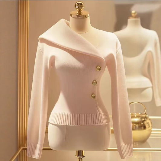 Women's One Off Shoulder Y2K Blouse, Long Sleeve Slim Fit Elegant Top