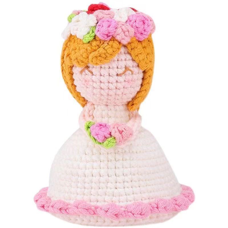 Hand-woven Diy Crossdressing Bridal Doll Wool Crochet Bouquet