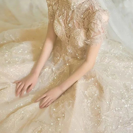 Retro Wedding Dress Style Main Yarn New Bridal French Slimming Small Man