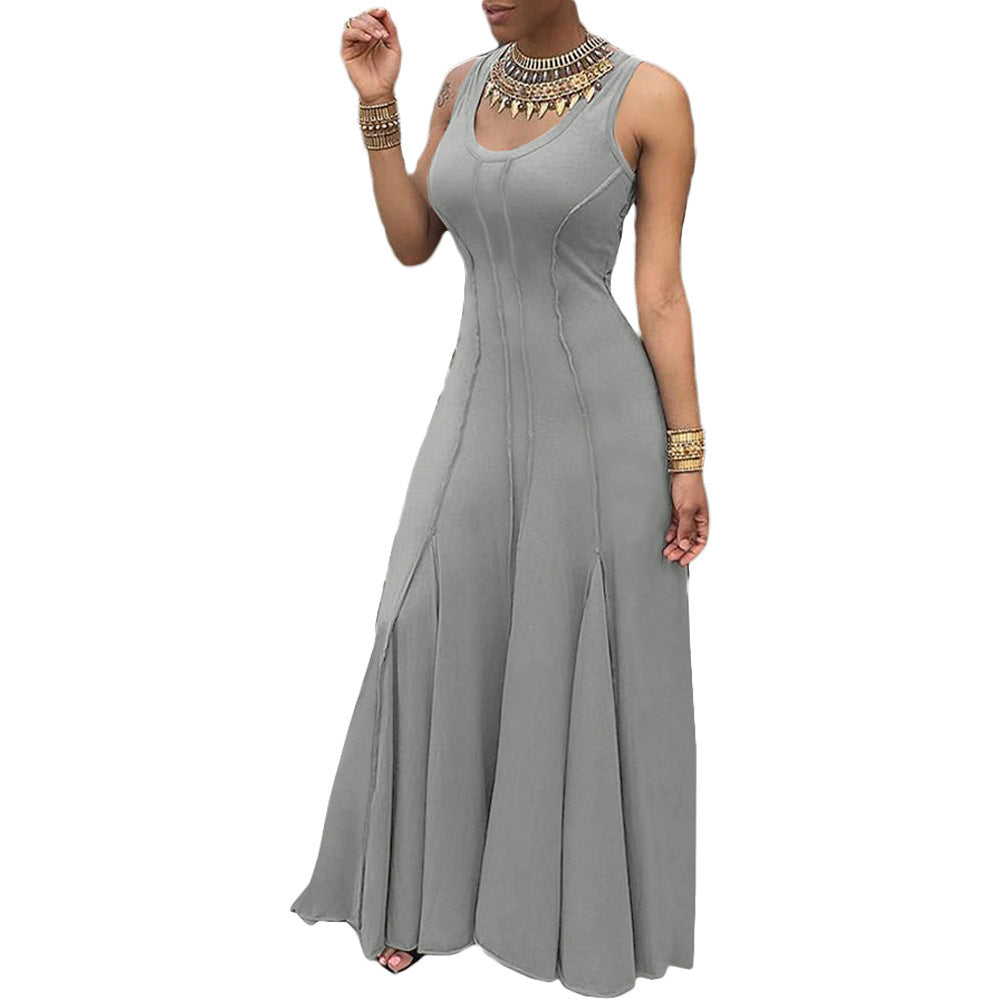 Solid Color Sleeveless Women's Clothing Dress