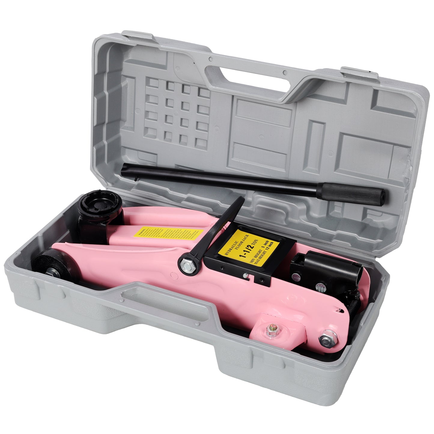 1.5 Ton Low Profile Hydraulic Trolle,Steel Racing Floor Jack,Lifting Range 5-11.8, With Plastic Case,Pink Color