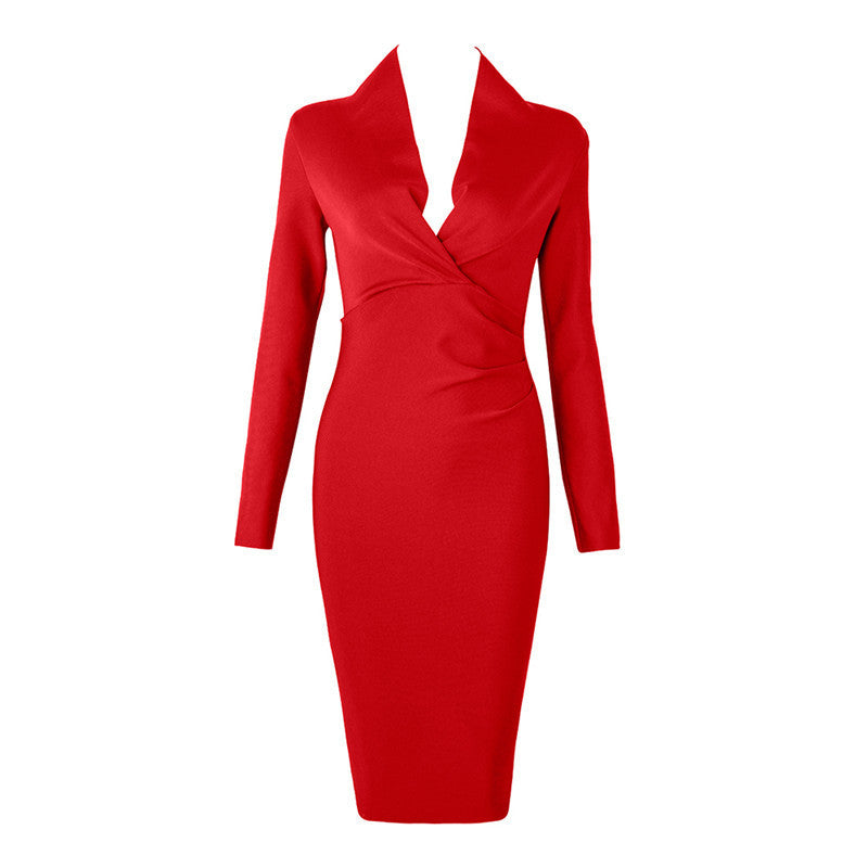 Temperament Party Auto Show Host Dress Women's Bandage Dress