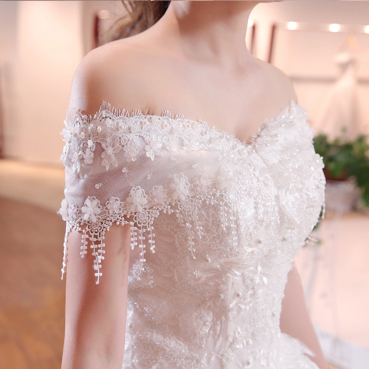 Wedding Dress Bridal Lace Plus Size Thin Shoulder